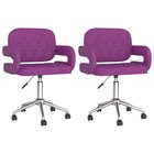 Chaises pivotantes de salle à manger 2 pcs violet similicuir