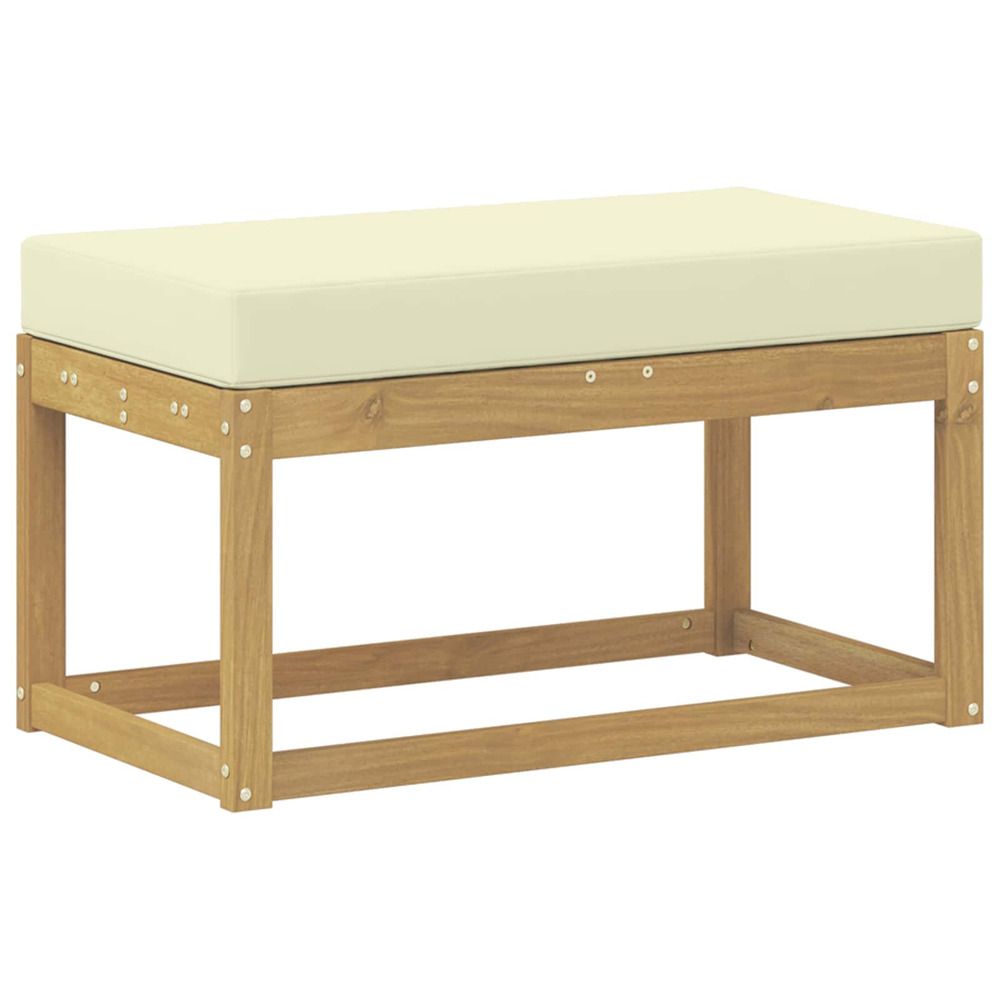 Banc de jardin bois d'acacia massif blanc