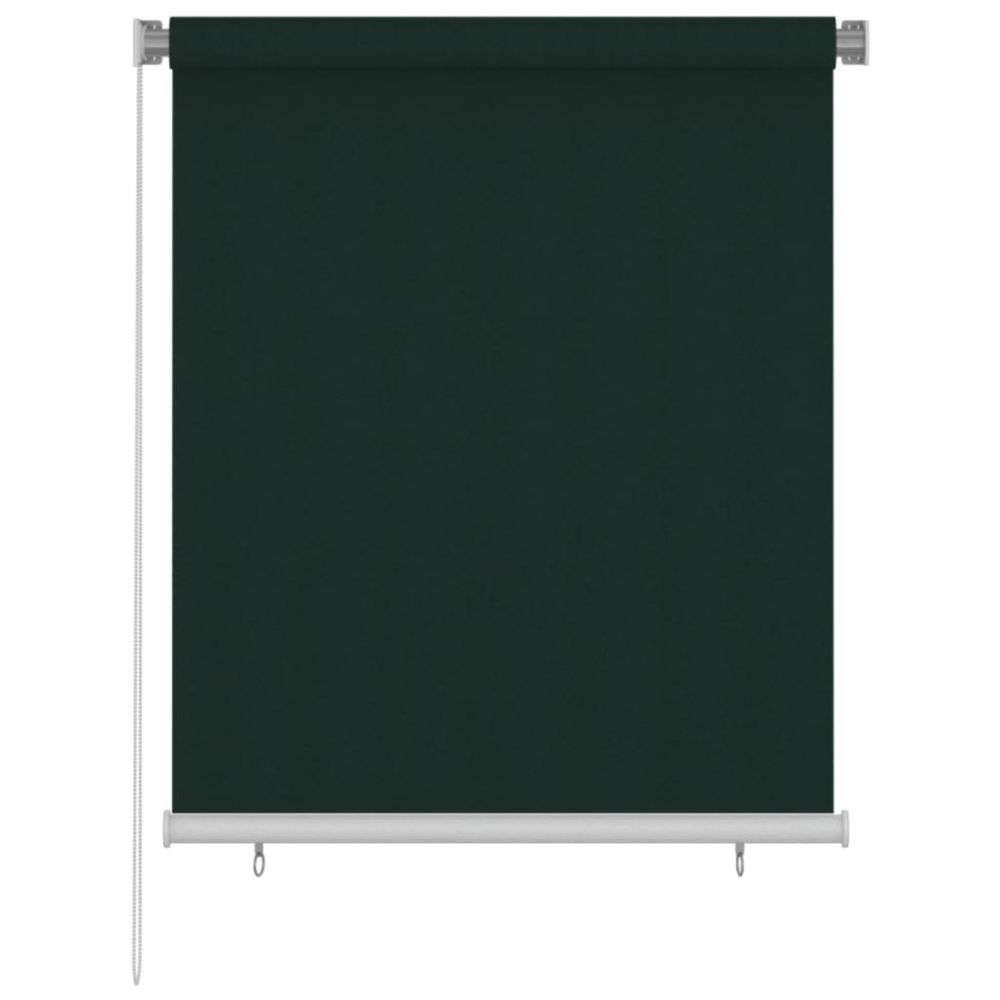 Store roulant d'extérieur 125 (l) x 140 (h) cm vert foncé hdpe