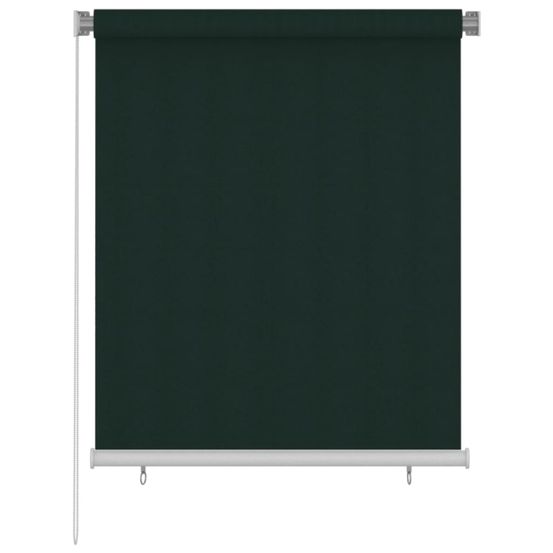 Store roulant d'extérieur 125 (l) x 140 (h) cm vert foncé hdpe