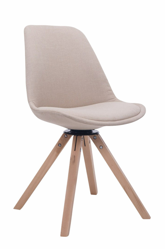 Chaise visiteur carrée pivotante en tissu natura troyes