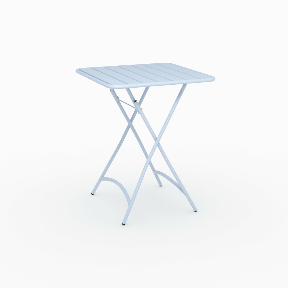 Yumi-table de jardin pliante en métal bleu pastel 2 personnes