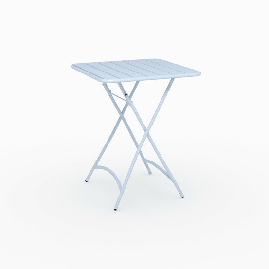 Yumi-table de jardin pliante en métal bleu pastel 2 personnes