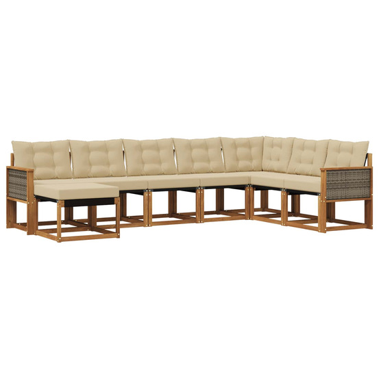 Ensemble de canapés d'extérieur 8 pcs naturel et beige