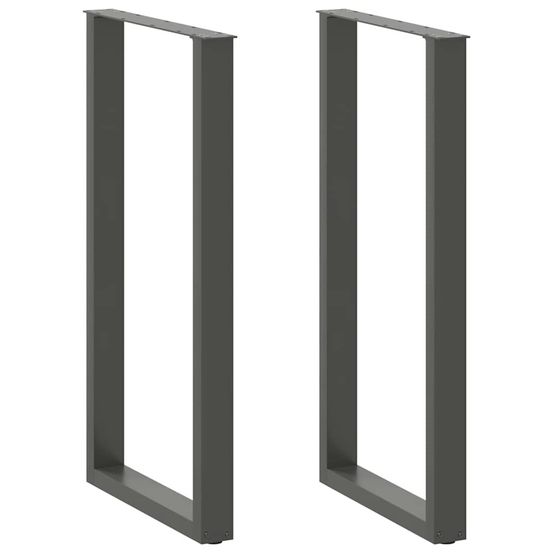 Pieds de table de bar en u 2 pièces anthracite 60 x (110-111) cm acier