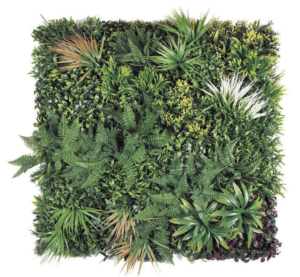 Panneau décoratif sauvage feuillage synthétique - vert - 1x1m