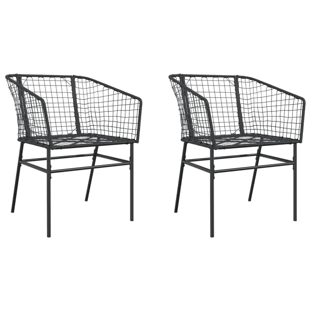 Chaises de jardin lot de 2 noir résine tressée