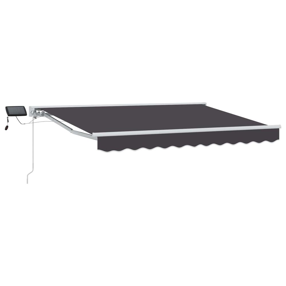 Cadre de store manuel avec leds blanc et anthracite 2,5 x 2 m