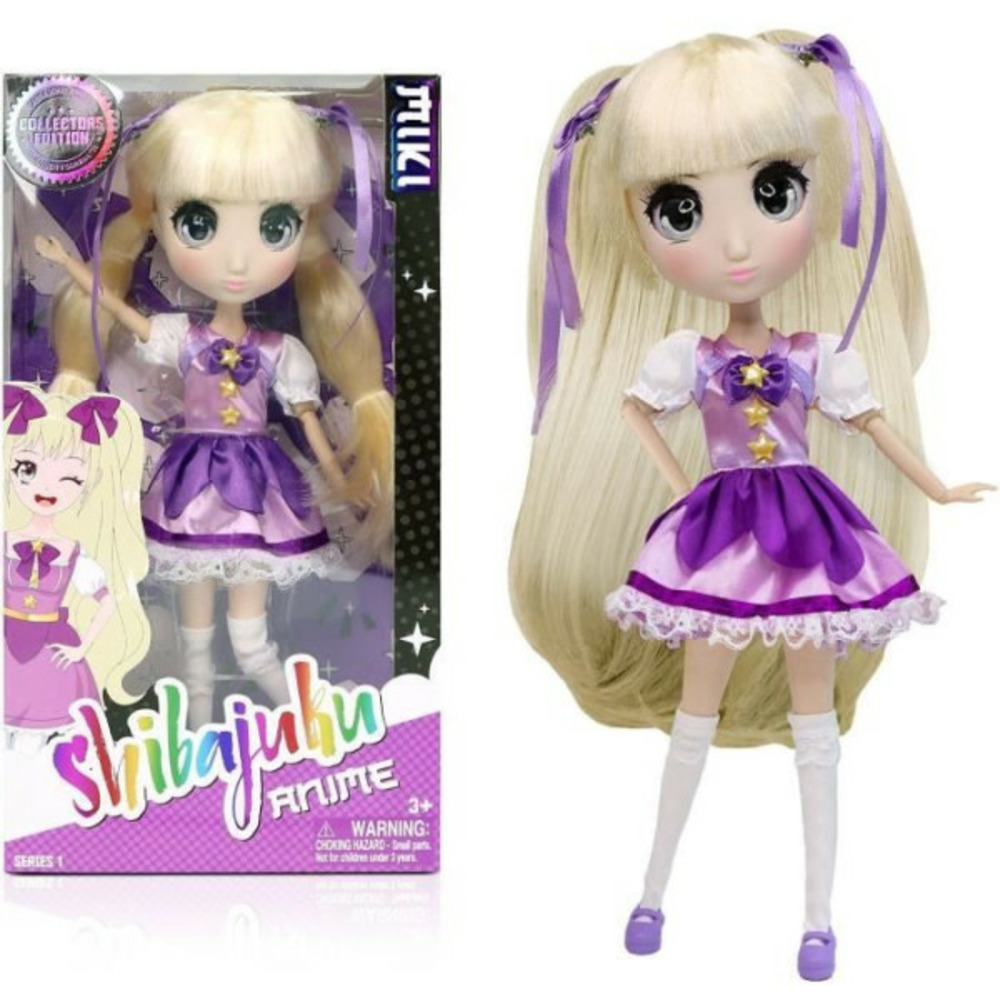 Grande poupée kawai style japon 30 cm - poupée miki - bandai - licence officielle shibajuku anime