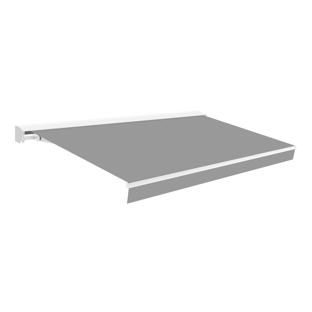 Store banne manuel 4x2,5m gris polyester – structure semi-coffre en aluminium - toile de protection solaire