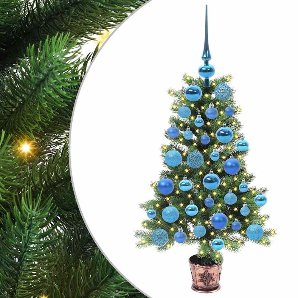 Sapin de noël avec 150 led avec support vert 90 cm pe