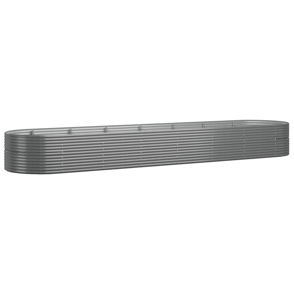 Lit surélevé de jardin acier enduit de poudre 584x140x68cm gris