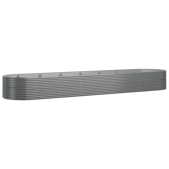 Lit surélevé de jardin acier enduit de poudre 584x140x68cm gris