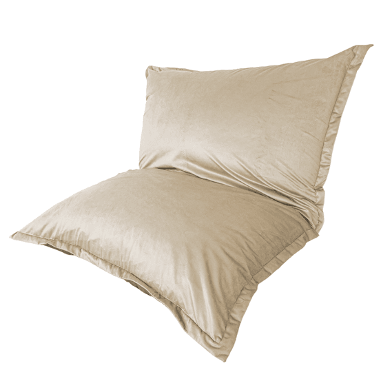 Pouf intérieur xxl - housse velours - 190x155cm - crême