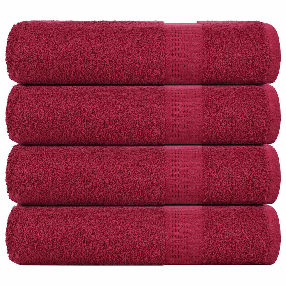 Serviettes de douche frogn 4 pcs bordeaux 70x140cm 360 g/m²