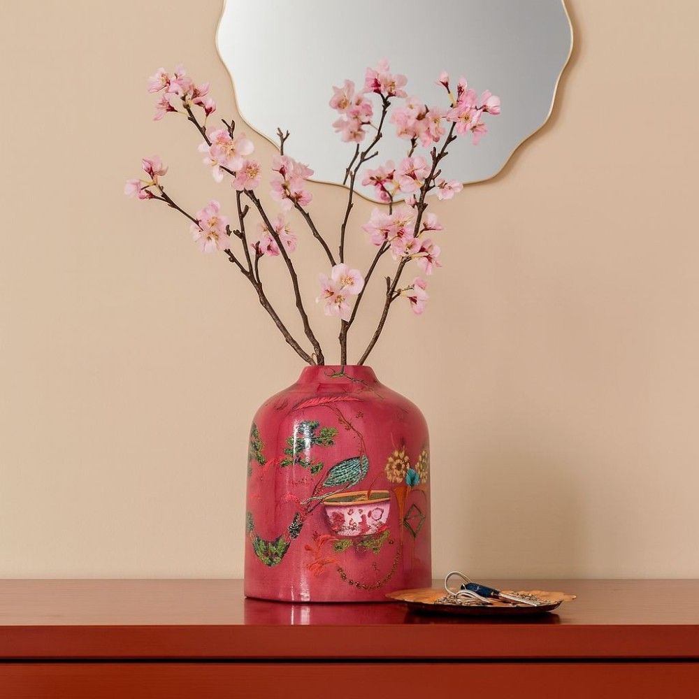 Plateau fantaisie en métal laqué asian fauna d22cm