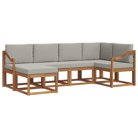 Ensemble de canapés d'extérieur 6 pcs gris naturel et clair