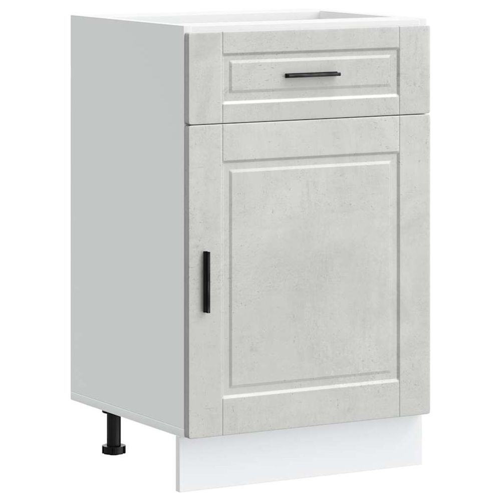 Armoire de cuisine porto gris béton bois d'ingénierie