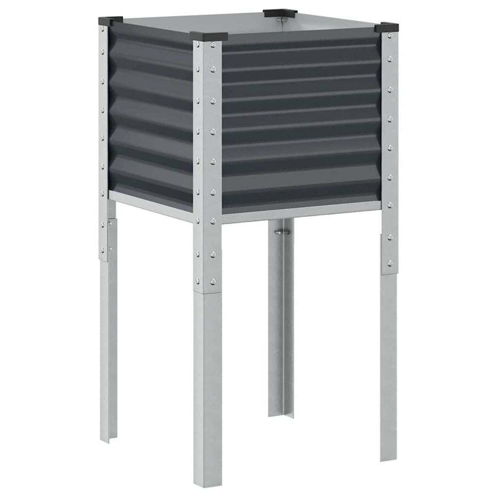 Jardinière d'extérieur de jardin anthracite 45x45x88 cm acier