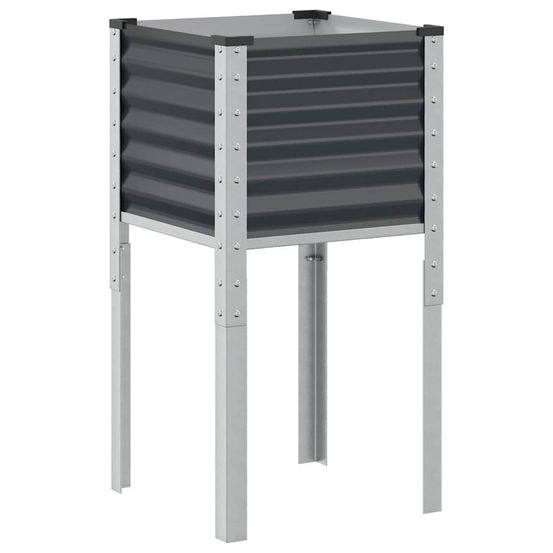 Jardinière d'extérieur de jardin anthracite 45x45x88 cm acier
