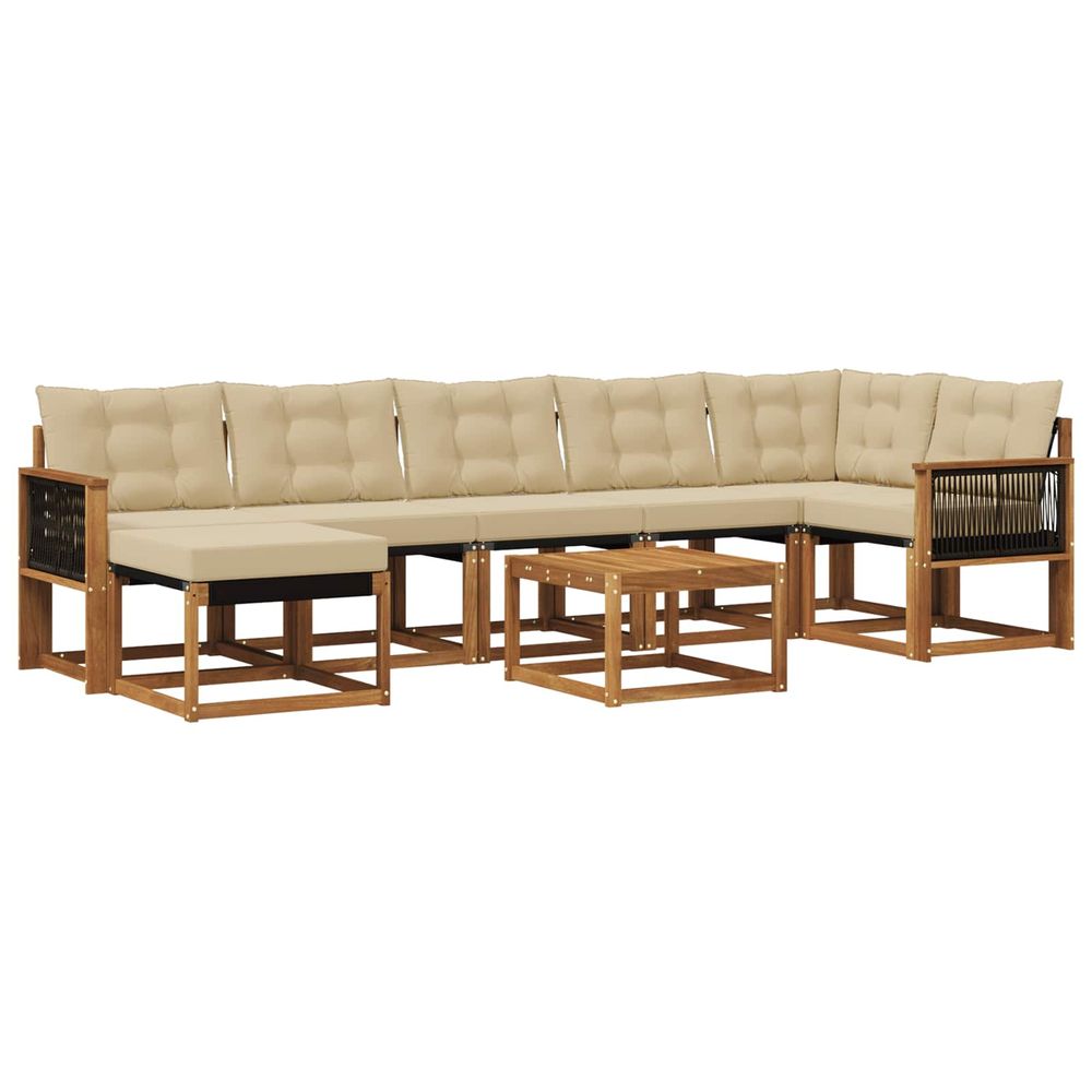 Ensemble de canapés d'extérieur 8 pc naturel et beige