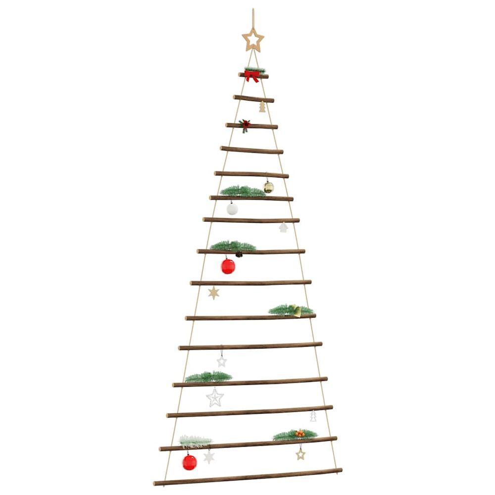 Très grand sapin mural suspendu en bois naturel décoration rustique 210 cm