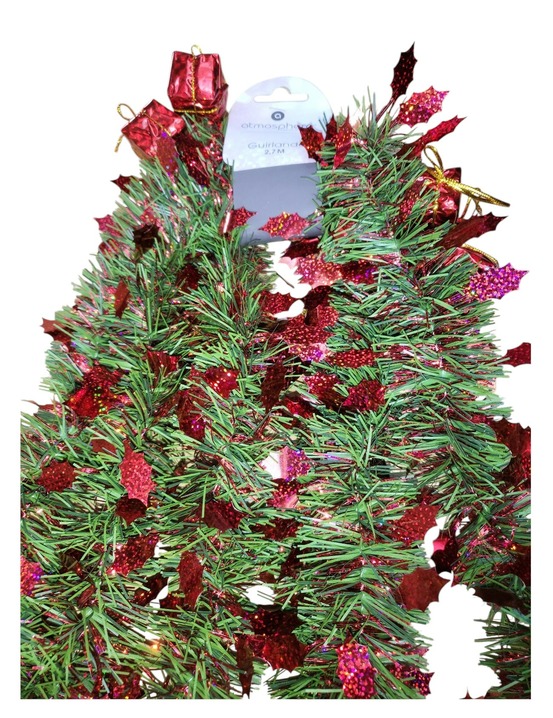 Guirlande de noel houx et cadeaux