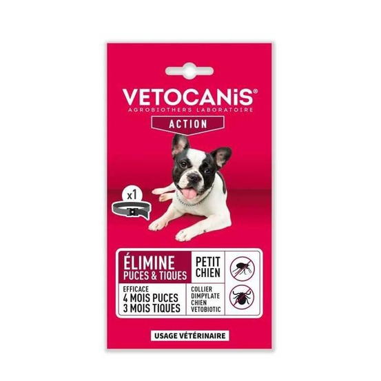 Vetocanis collier anti-puces et anti-tiques pour petit chien jusqu'a 10 kg - 4 mois de protection