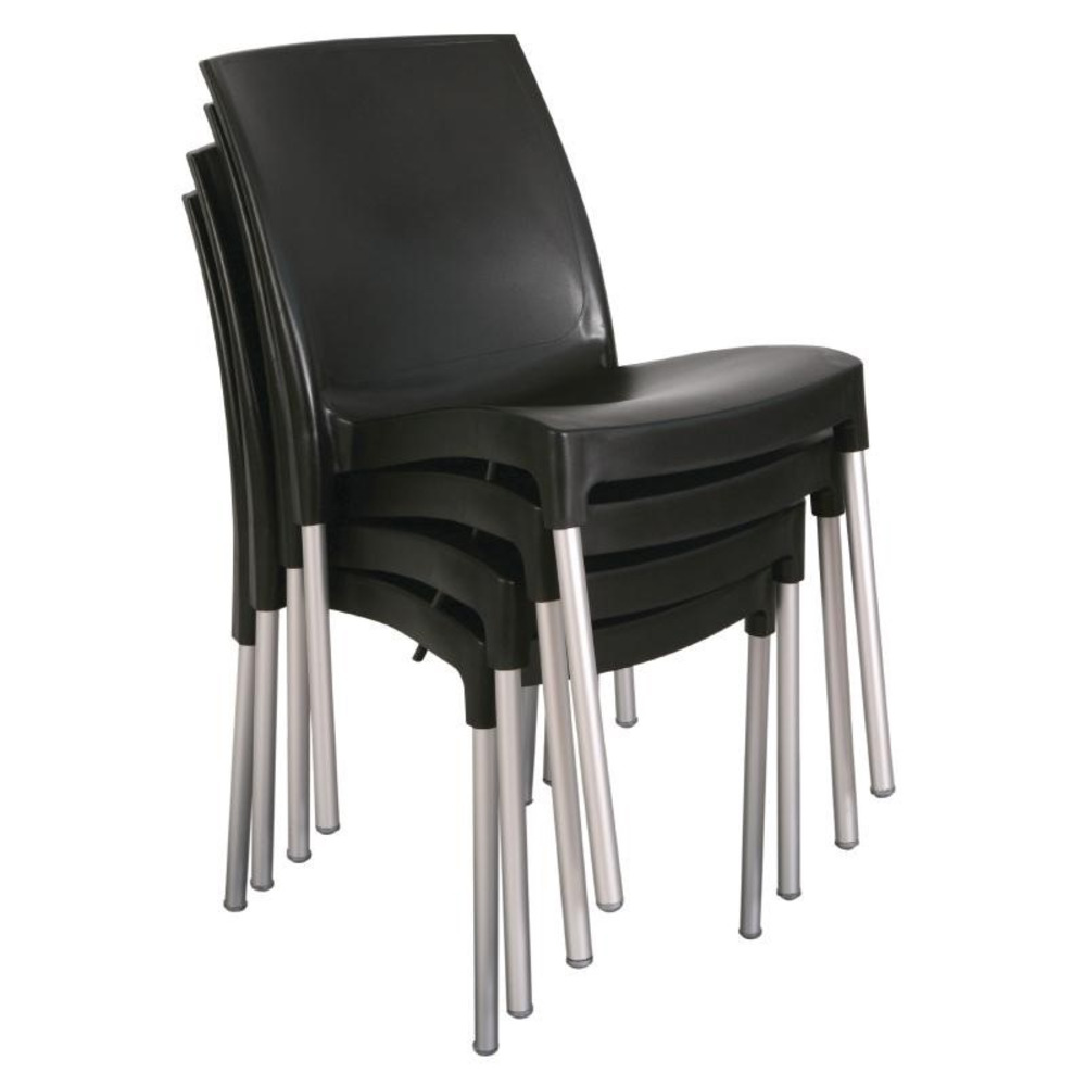 Chaises bistro noires empilable - lot de 4 - bolero