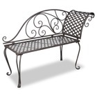 Chaise longue de jardin 128 cm acier antique marron