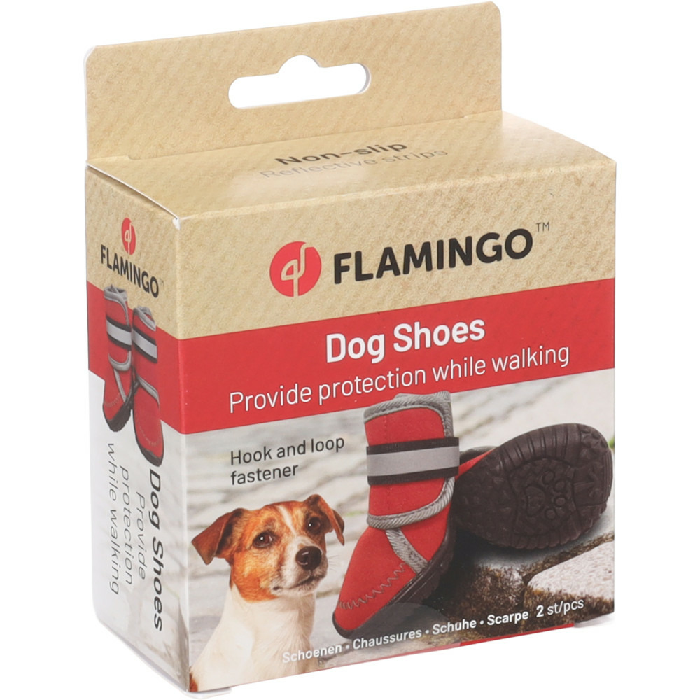 Chaussures kajan rouge xs 6.4 x 5.2 cm. 2 pièces pour chien