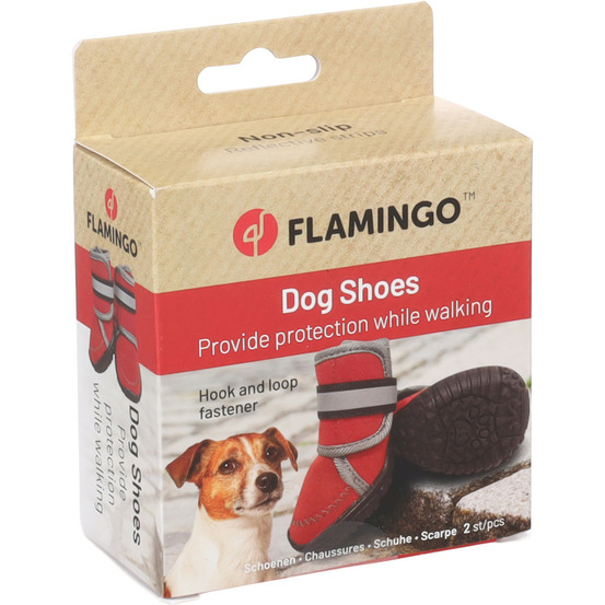 Chaussures kajan rouge xs 6.4 x 5.2 cm. 2 pièces pour chien