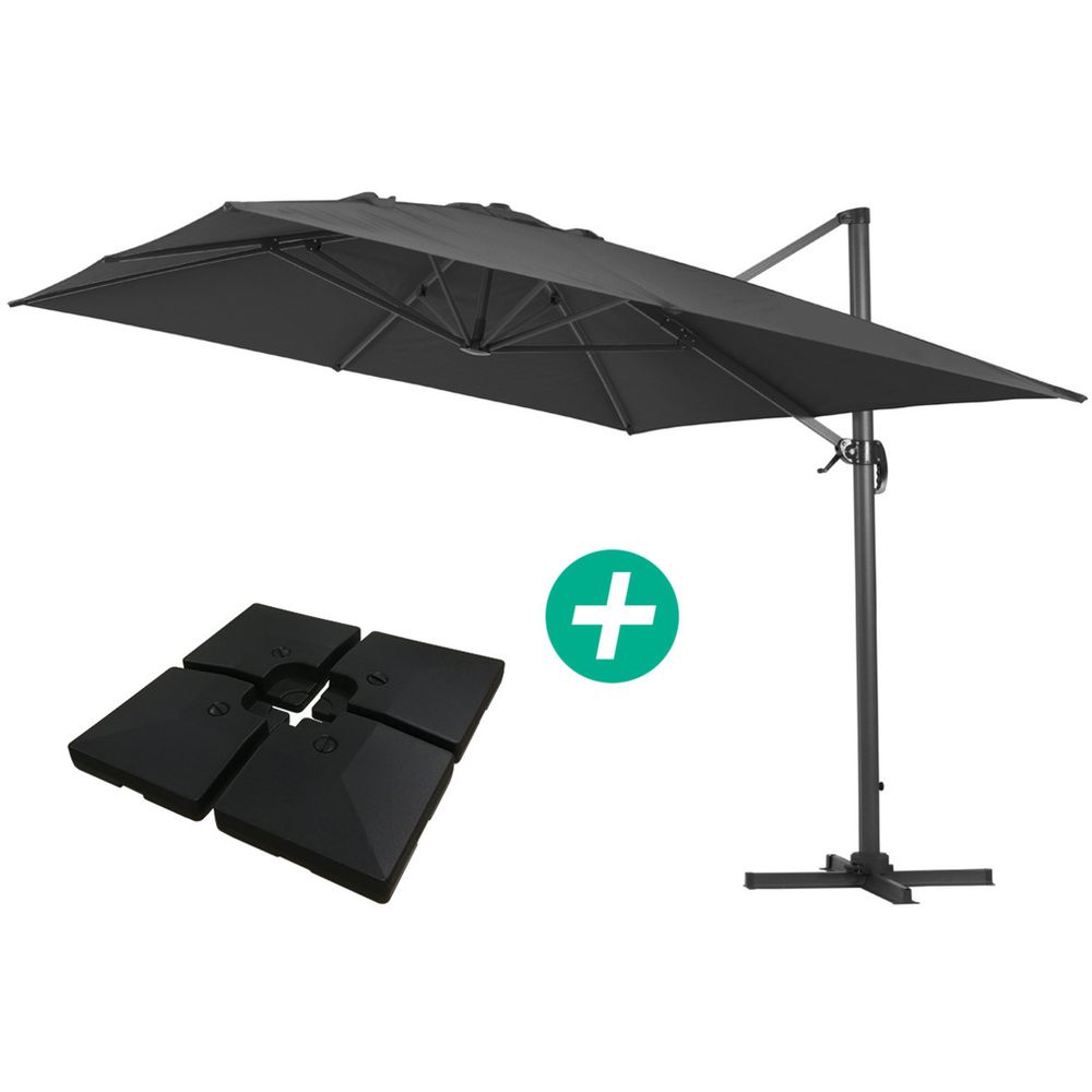 Parasol jardin déporté alu 