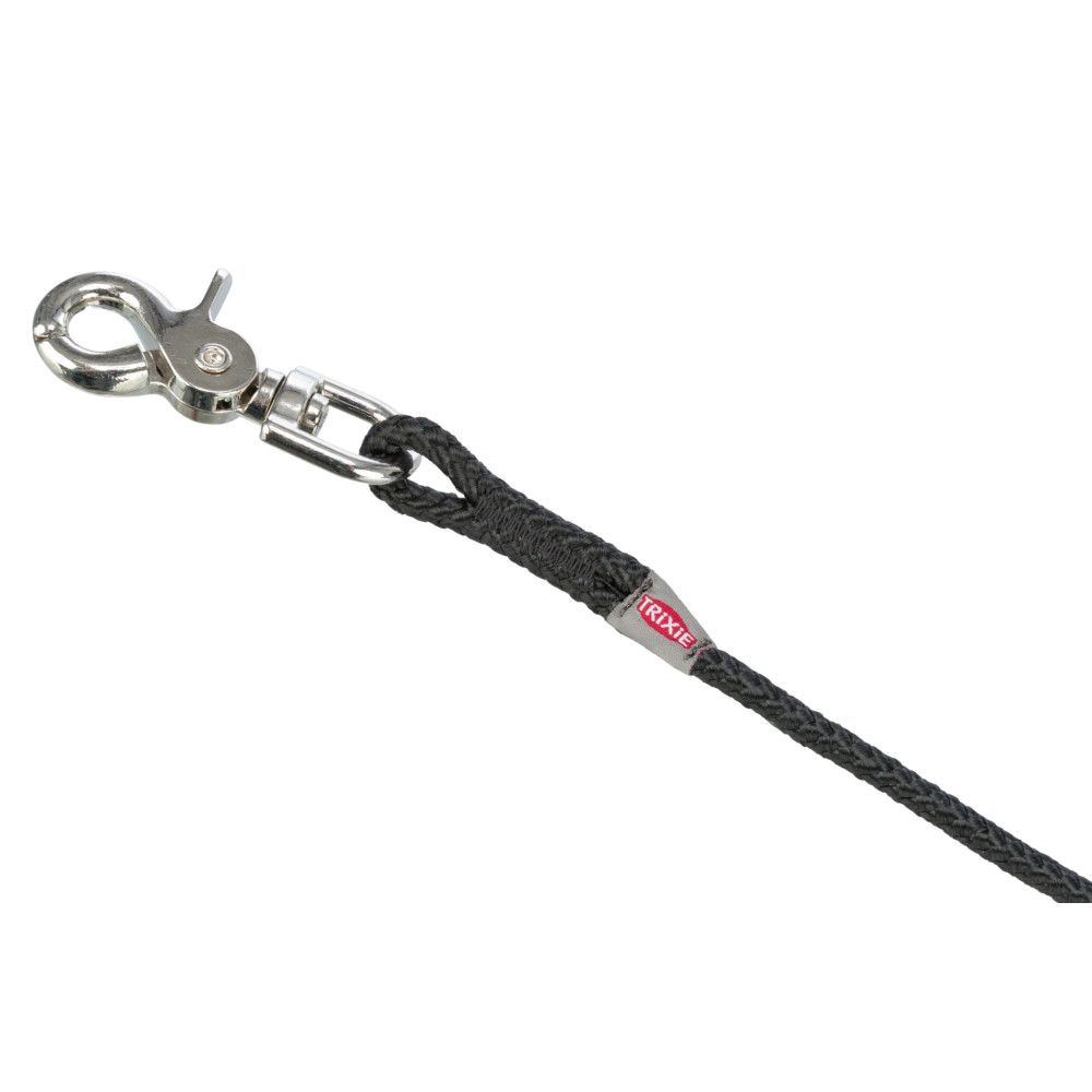 Laisse à pister, ø 6 mm x 5 m noir ronde sans dragonne pour chien