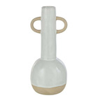 Vase fin anses porcelaine blanc 11x11x26