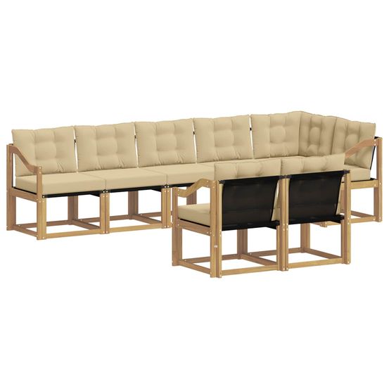 Ensemble de canapés d'extérieur 8 pc blanc et beige