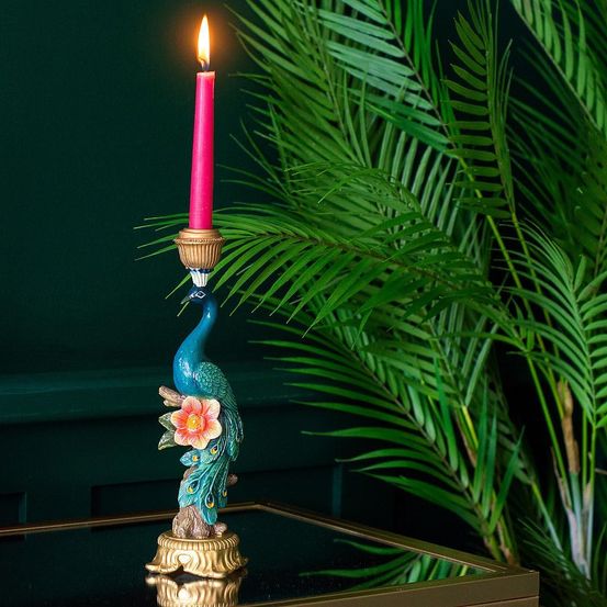 Peacock candle holder - kersten - h7 cm