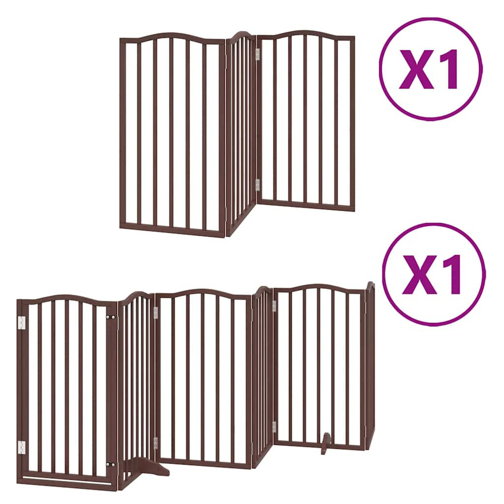 Barrière pour chien porte pliable 9 panneaux bois de peuplier
