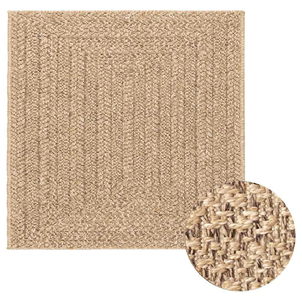 Tapis zizur 120x120 cm aspect de jute intérieur et extérieur