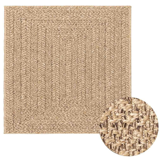 Tapis zizur 120x120 cm aspect de jute intérieur et extérieur