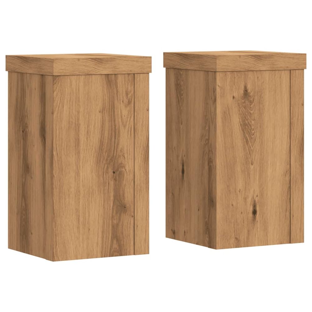 Supports pour plantes meuble fleurs lot de 2 artisanal bois d'ingénierie marron