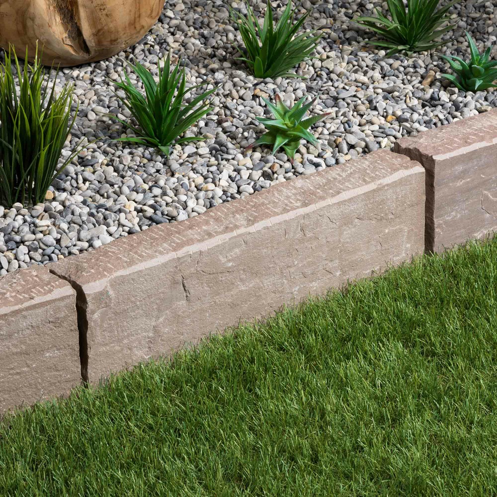 Bordure de jardin grès kandla ocre 50x20x8 cm (lot de 15 bordures soit 7,5 mètres) - ro'ma nature