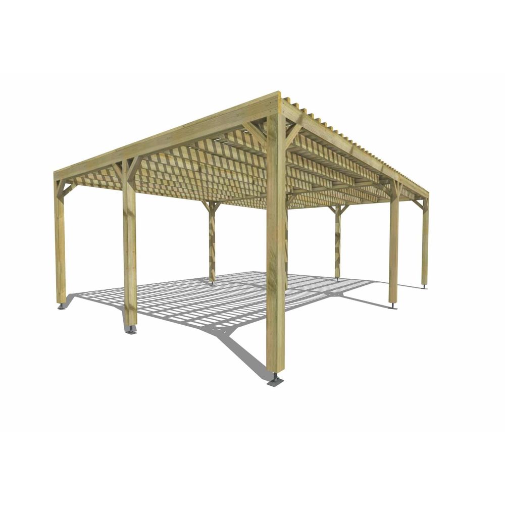 Pergola bois • 7m x 5m • indépendante • sens largeur • lattage bois • livraison comprise