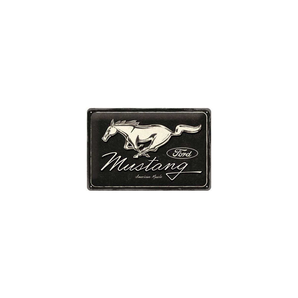 Plaque décorative en métal en relief 30 x 20 cm ford mustang - horse logo