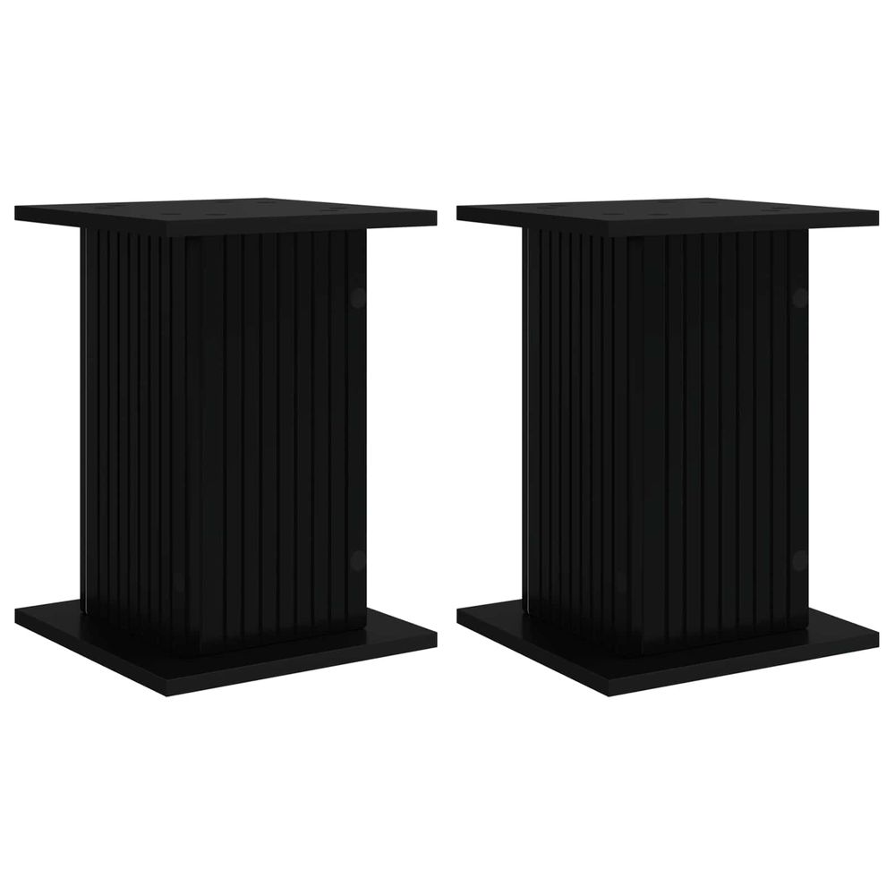 Support de plante 2 pc noir 30,5 x 30 x 43 cm bois d'ingénierie