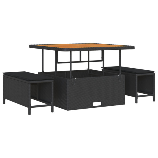 Ensemble de canapé de jardin avec coussin 8 pcs noir
