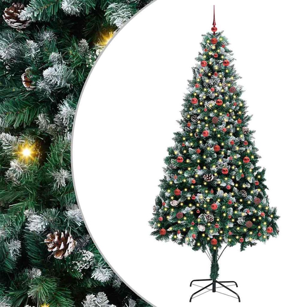 Sapin de noël artificiel vert 240 cm pvc, acier et plastique
