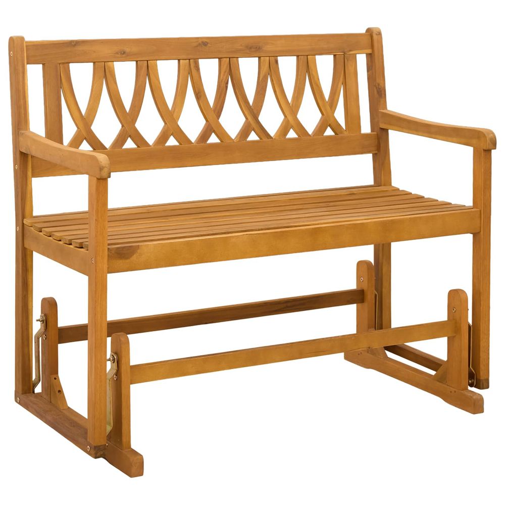Banc à bascule de jardin naturel 110 x 59 x 97 cm