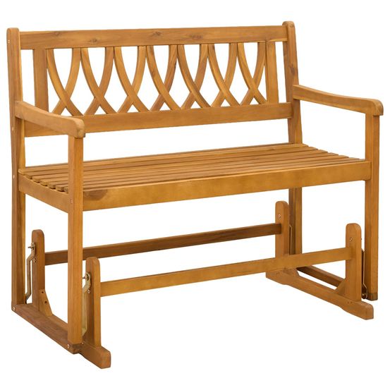 Banc à bascule de jardin naturel 110 x 59 x 97 cm