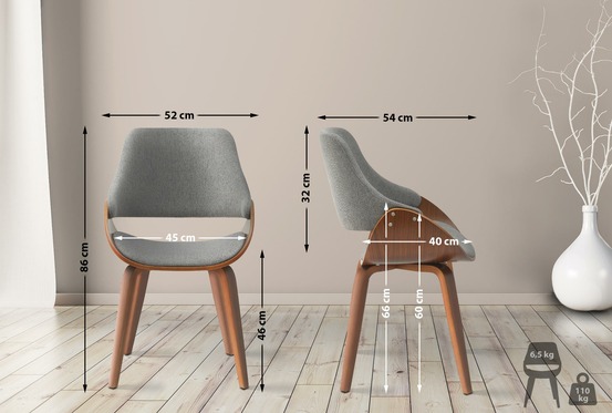 Chaise de salle à manger tissu vangale